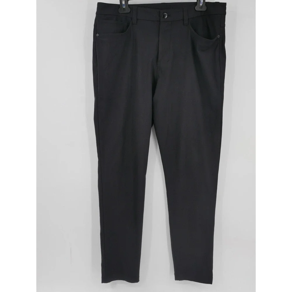 Lululemon ABC Slim Fit Warpstreme Pants Black Chino 5-Pocket Stretch Men's 33x31